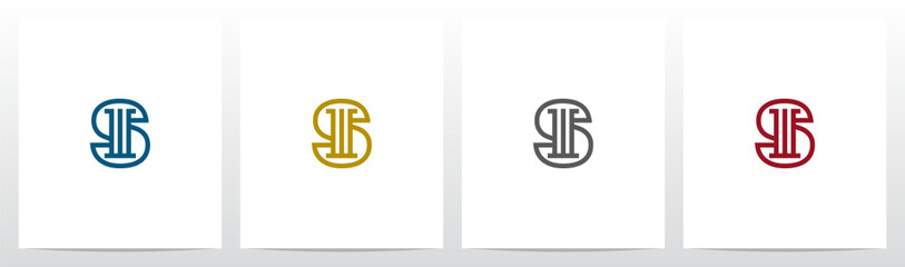 Obraz premium Pillar On Letter Logo Design S