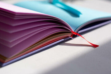 open book sheets close up beautiful background