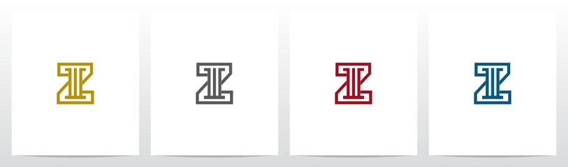 Pillar On Letter Logo Design Z