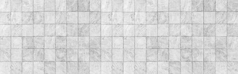 Panorama of Modern white brick wall texture for background