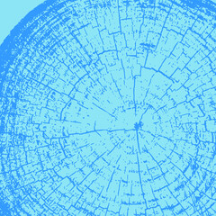 Tree slice with rings and texture. Monotone tree ring print impression.