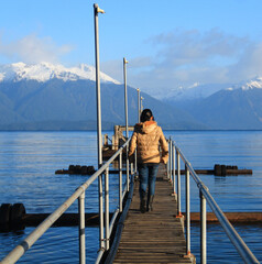 Breathtaking view from road trip on the way to Milford Sound New Zealand.