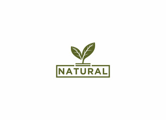 Obraz premium logo for natural products in white background