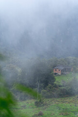 Fototapeta na wymiar The Misty Mountains Cold of Choachi, Colombia