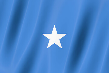 Somalia flag of silk-3D panoramic  illustration