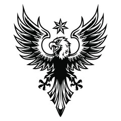 Eagle Crest logo design inspiration, Design element for logo, poster, card, banner, emblem, t shirt. Vector illustration