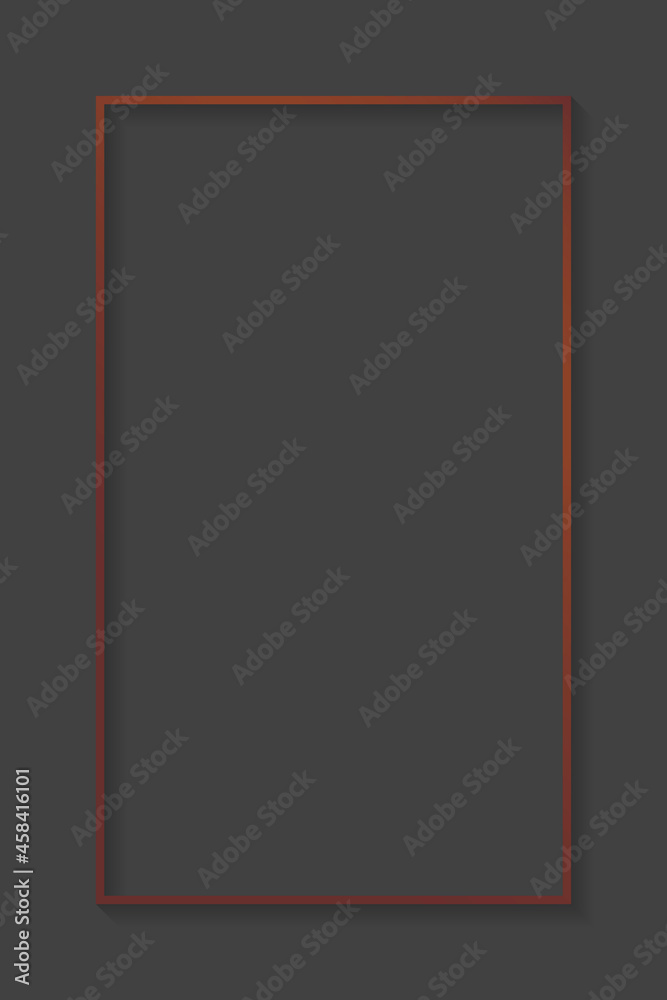 Wall mural rectangle bronze frame on gray background vector