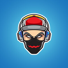 COOL STREAMERS HEAD MASCOT LOGO