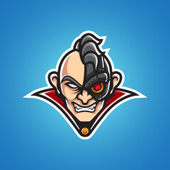 OLD MAN CYBORG MASCOT LOGO