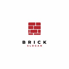 Brick modern logo flat concept, stone logo design icon template