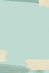 Green brushstroke and yellow tape on green background vector