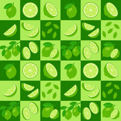 Lime abstract seamless geometric vector pattern for packaging design