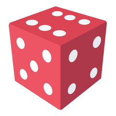 Red dice in white dot
