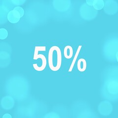 sale text with blue background