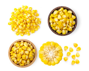 corn seeds isolated on white background