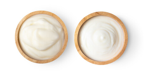 yoghurt in a cup isolated on white background