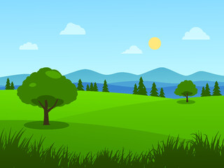 Fototapeta premium landscape with trees and mountains