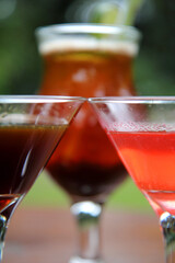 glass of cocktail on the table
