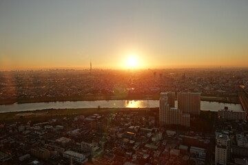 市川市の150m展望台からの東京都心の夜景
