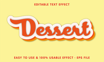 dessert editable text effect template with abstract style use for business brand and company logo 