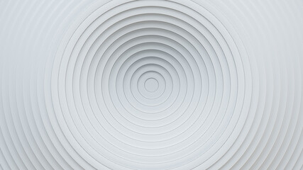 White circles ripple effect 3D render illustration