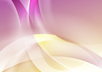 Fototapeta premium Pink yellow elegant glossy waves abstract background. Vector design