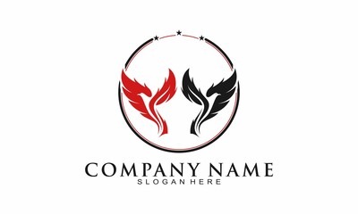 Twin bird illustration vector logo