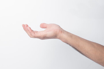 Gesto de una mano  con la palma hacia arriba 