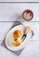 Roti sosis or sausage bread rolls