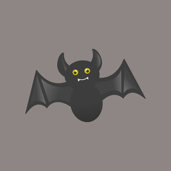 Creepy bat clipart vector image