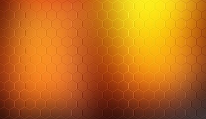 Hexagonal tiles golden empty wall abstract texture. Polished geometric background with metallic effect.