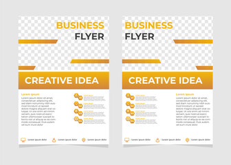 business flyer template with abstract geometric shapes.