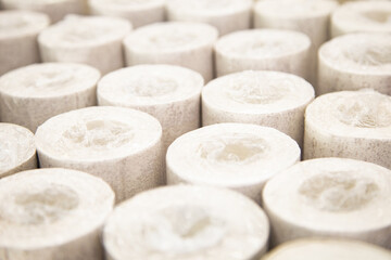 There are many rolls of white wallpaper in the film.