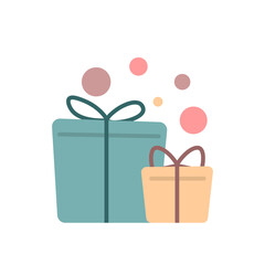 illustration of a birthday present or a christmas present. icon. flat cartoon style. vector illustration design. for stickers, emojis and design elements
