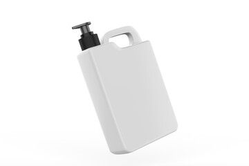 Plastic Jerrycan Oil, Cleanser, Detergent, Abstergent, Liquid Soap, Milk, Juice isolated On White Background. 3d illustration