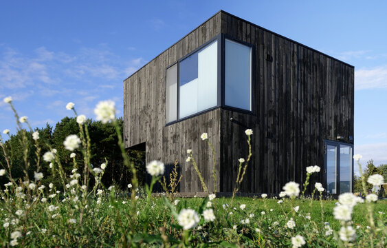 Building Facade Made Of Burnt Wooden Boards . Sho Sugi Ban Yakisugi Is A Traditional Japanese Method Of Wood Preservation