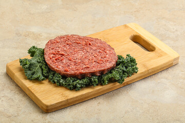 Raw beef burger cutlet for burger