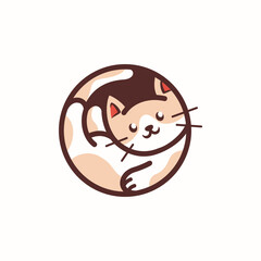 Cute cat logo design