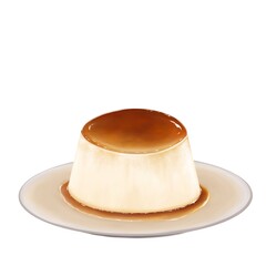 Pudding on a white background illustration 