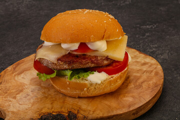 Delicous burger with tuna fish