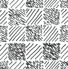 Square line marker hand made pattern. Abstract geometry seamless pattern