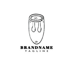 African music instrument conga cartoon logo icon cute template illustration