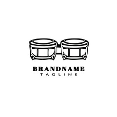 African music instrument bongo cartoon logo icon cute template modern vector illustration