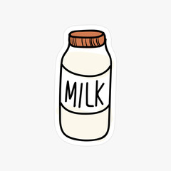 Bottle of milk isolated on background vector