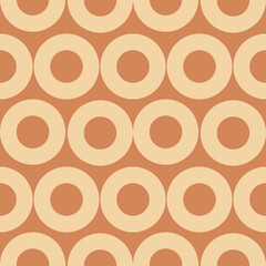 Seamless circle pattern on orange background. Seamless background. Vector illustration.