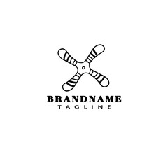 native boomerangs logo cartoon icon cute template black isolated vector illustration