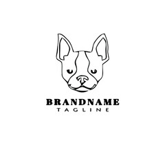 border collie dog logo cartoon icon design black isolated vector illustration