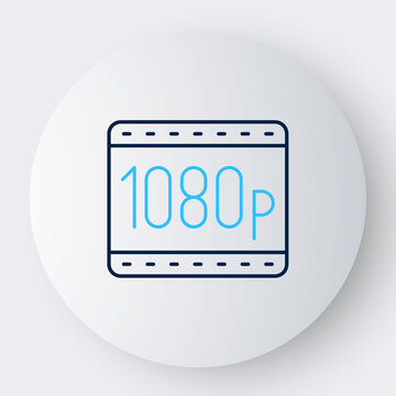 Line Full HD 1080p icon isolated on white background. Colorful outline concept. Vector