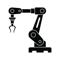 Industrial robot icon. Industrial mechanical robot arm symbol. robotic arm sign. Vector illustration