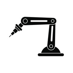 Industrial robot icon. Industrial mechanical robot arm symbol. robotic arm sign. Vector illustration